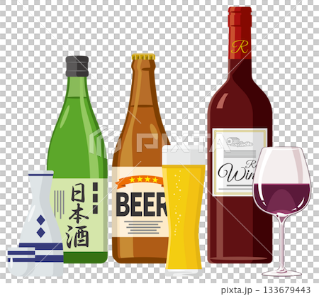 お酒（醸造酒）のイメージイラスト 133679443