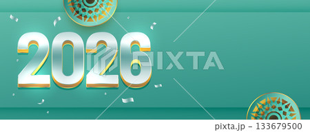 2026 happy new year banner with text space 2026 happy new year banner with text space 133679500