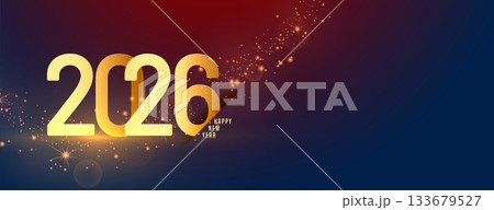 2026 new year greeting banner with sparkling effect 133679527