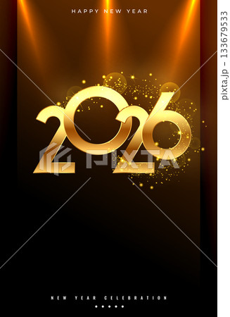2026 new year invitation poster with light and glitter effect 2026 new year invitation poster with light and glitter effect 133679533