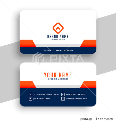 double sided professional business card layout for corporate identity double sided professional business card layout for corporate identity 133679626