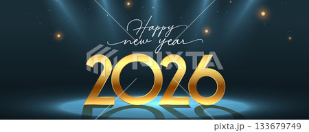 happy new year 2026 wallpaper with focus light effect 133679749