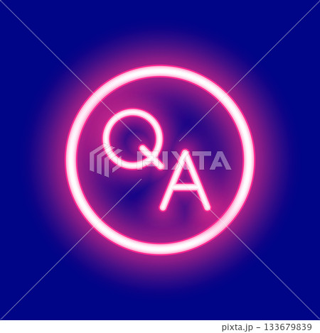 neon style question and answer quiz background 133679839