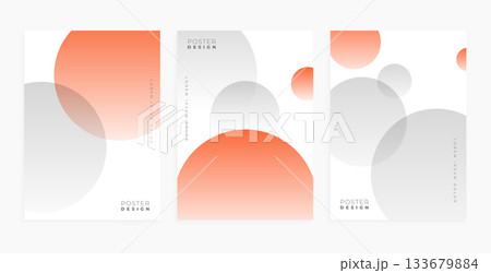 set of circular grey orange gradient tone booklet for presentation 133679884