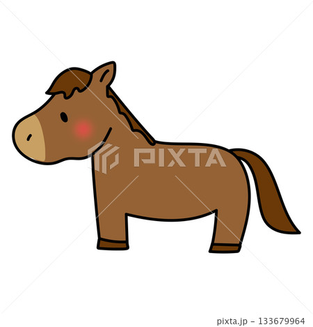 横を向いている馬 133679964