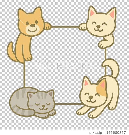 舉著牌子的貓狗 133680837