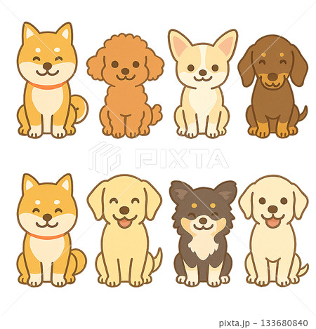 かわいい犬のイラストセット 133680840