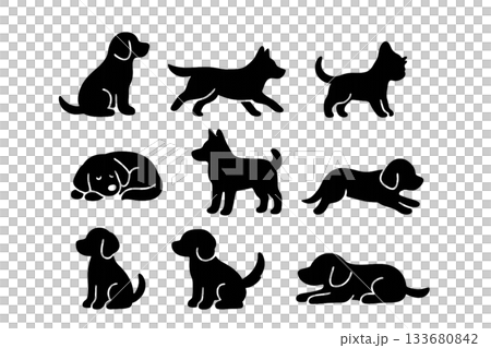Cute dog silhouette icon 133680842