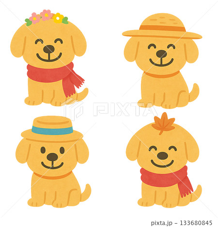 犬のかわいいイラストセット 133680845