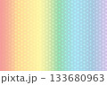淡い虹色の麻の葉グラデーション背景 133680963
