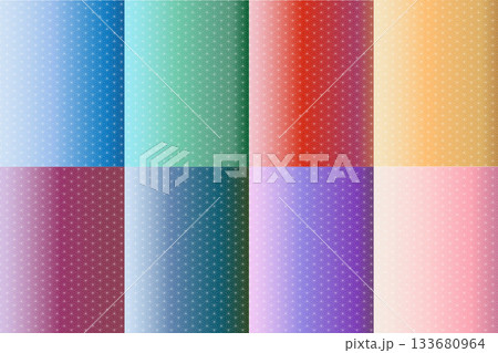 麻の葉グラデーション背景 8色セット 133680964