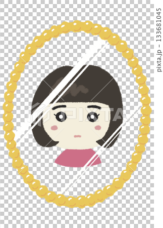 Illustration of a cute girl reflected in a mirror that can be used as a profile or icon Illustration of a cute girl reflected in a mirror that can be used as a profile or icon 133681045