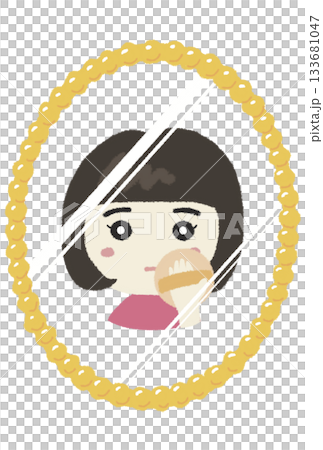 Illustration of a girl putting on makeup reflected in a mirror, which can be used as a profile or icon Illustration of a girl putting on makeup reflected in a mirror, which can be used as a profile or icon 133681047