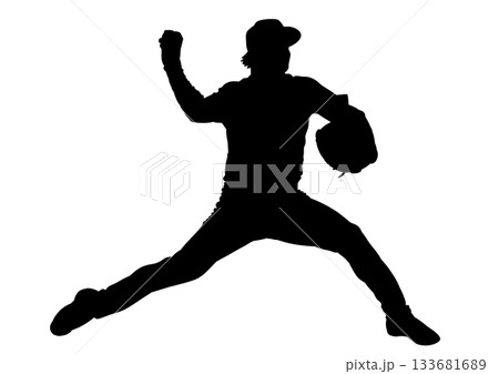 野球選手のシルエット 133681689