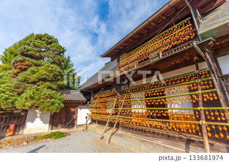 旧高野家住宅「甘草屋敷」  山梨県甲州市の特産品・枯露柿　干し柿 133681974