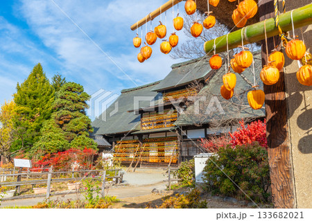 旧高野家住宅「甘草屋敷」  山梨県甲州市の特産品・枯露柿　干し柿 133682021