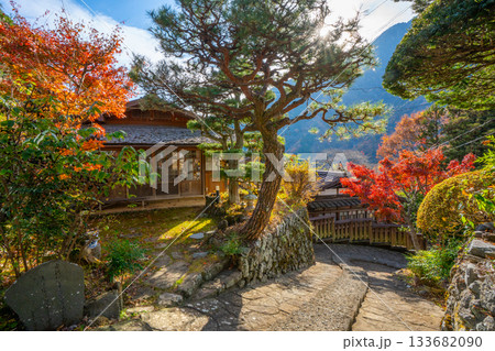 赤沢宿　紅葉　山梨県　早川町 133682090