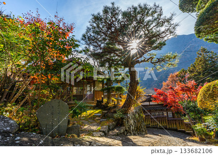 赤沢宿 紅葉 山梨県 早川町 赤沢宿 紅葉 山梨県 早川町 133682106