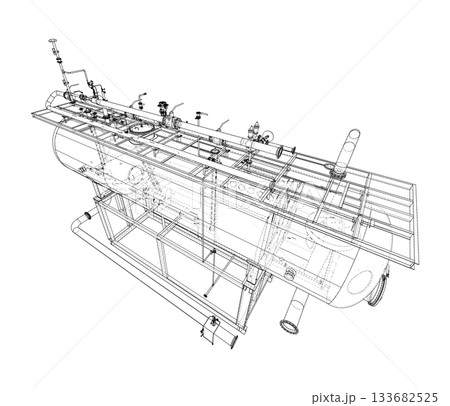 Industrial Equipment Blueprint. Vector 133682525