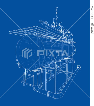 Industrial Equipment Blueprint. Vector 133682526