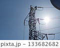 高圧送電線から地上の変電所への引込線分岐部 133682682