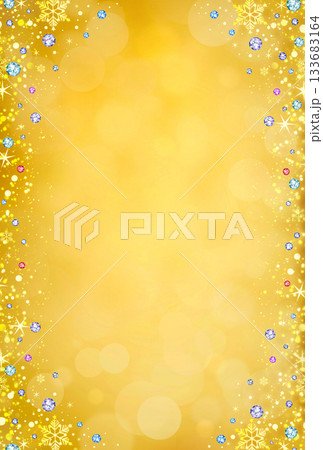 クリスマスフレーム 雪の結晶と宝石 縦長 クリスマスフレーム 雪の結晶と宝石 縦長 133683164