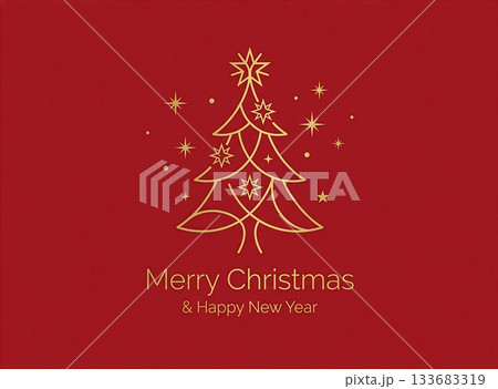 おしゃれなクリスマスのカード・POPデザイン おしゃれなクリスマスのカード・POPデザイン 133683319