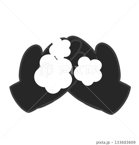 手を洗う　シルエット　黒色 133683609