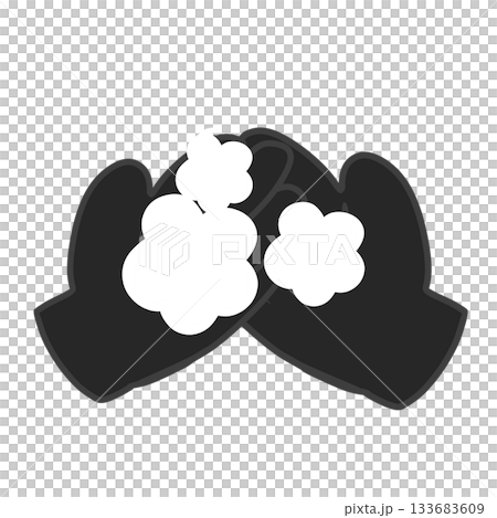 手を洗う　シルエット　黒色 133683609