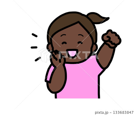 応援する　黒人の女の子 133683847