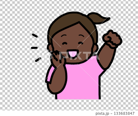 応援する　黒人の女の子 133683847