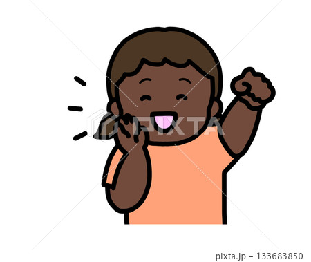 応援する　黒人の女の子 133683850