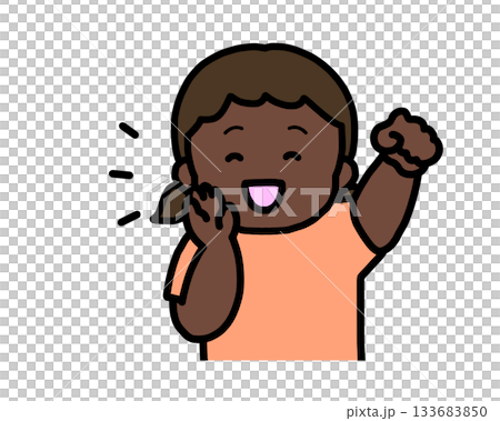 応援する　黒人の女の子 133683850