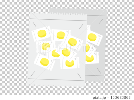 黄色いあめ、透明の袋、2袋 黄色いあめ、透明の袋、2袋 133683865