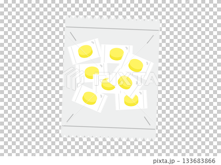 Yellow candy, clear bag, 1 bag 133683866