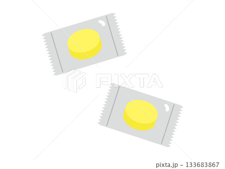 黄色いあめ、透明の袋、個包装2袋 133683867