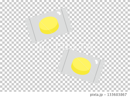 黄色いあめ、透明の袋、個包装2袋 133683867
