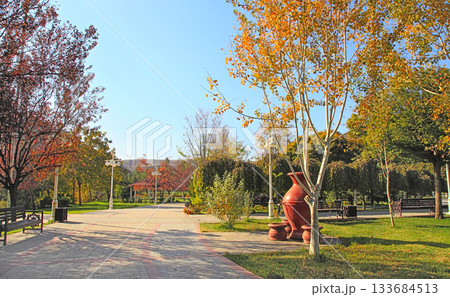 New park in the mountains. Ashkhabad. Turkmenistan. New park in the mountains. Ashkhabad. Turkmenistan. 133684513