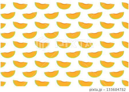 カットオレンジメロン　パターン背景 133684782