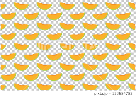 カットオレンジメロン　パターン背景 133684782