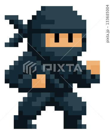 Ninja Fantasy Pixel Art Game Cartoon Character Ninja Fantasy Pixel Art Game Cartoon Character 133685004