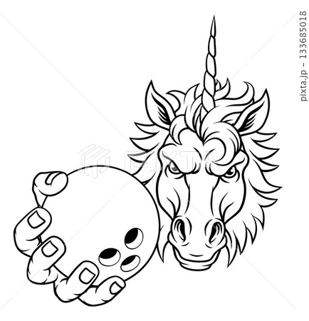 Unicorn Horse Bowling Sports Team Mascot 133685018