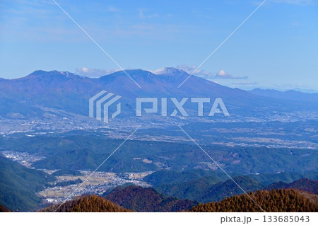 晩秋の美ヶ原高原から眺める浅間山 晩秋の美ヶ原高原から眺める浅間山 133685043