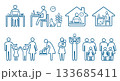 人　家族　アイコン　ピクトグラム　線画イラストセット 133685411