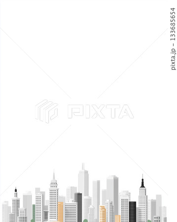 プレゼン資料にも使いやすいシンプルな街並み構図 プレゼン資料にも使いやすいシンプルな街並み構図 133685654