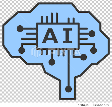 計算や情報処理を高性能に処理するAI回路のアイコン 133685689