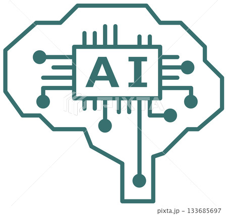 計算や情報処理を高性能に処理するAI回路のアイコン 133685697