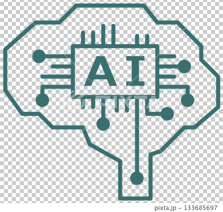 計算や情報処理を高性能に処理するAI回路のアイコン 133685697
