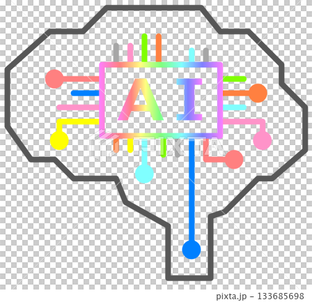 計算や情報処理を高性能に処理するAI回路のアイコン 133685698