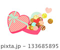 ハートのギフトボックス　チョコレートイラスト 133685895